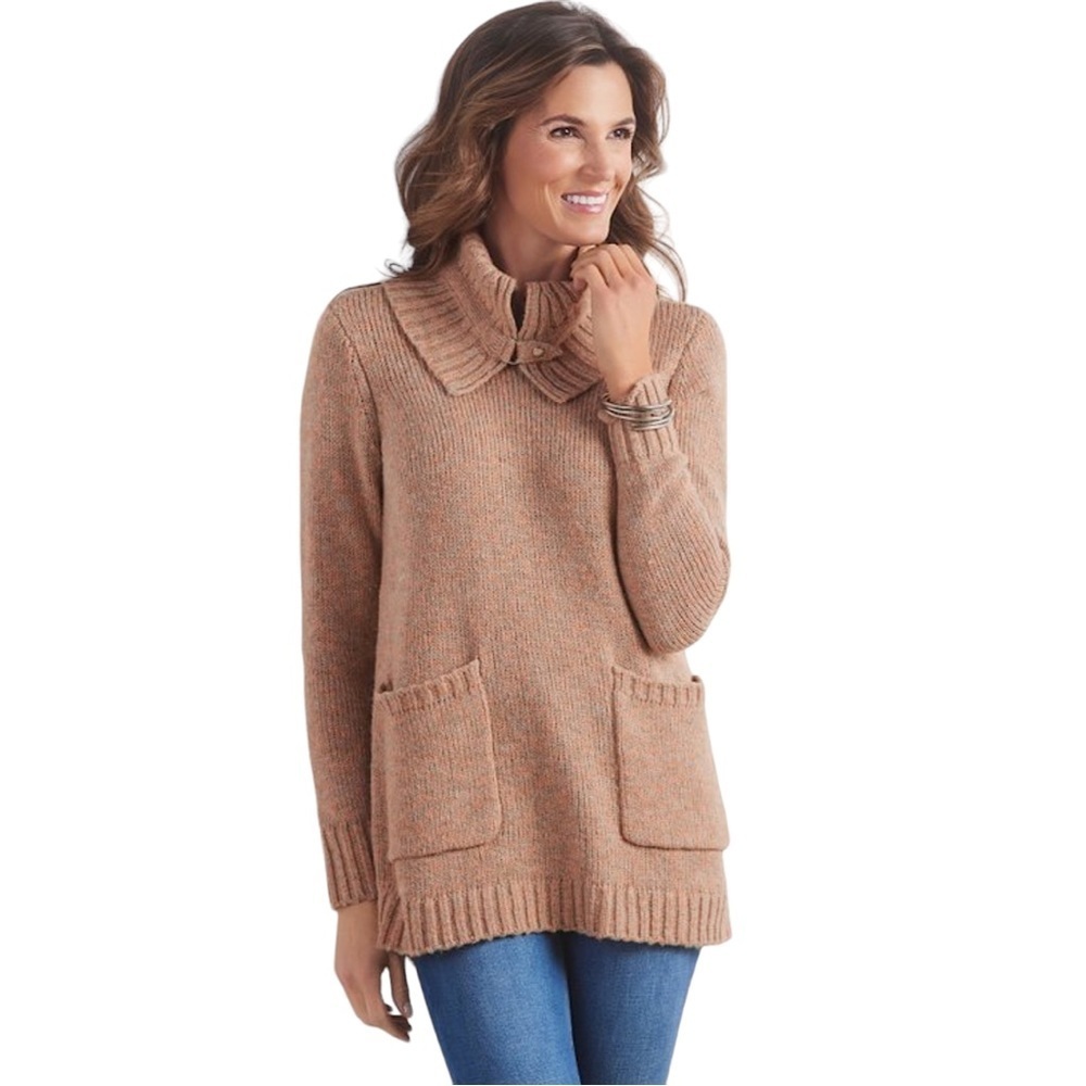 SOFT SURROUNDINGS Jayna Wool Knit Tunic Sweater